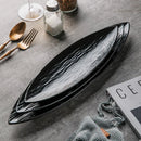 Axyaa Ceramic Sushi Plate - Long Leaf Shape for Restaurants, Hotels & Home