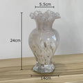 Axyaa Gradient Glass Vase with Artificial Flowers for Desk Decoration
