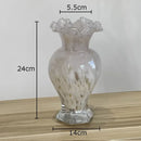 Axyaa Gradient Glass Vase with Artificial Flowers for Desk Decoration