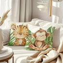 Jungle Animals Cartoon Print Pillowcase by Axyaa - Sofa, Bedroom, Car Cover