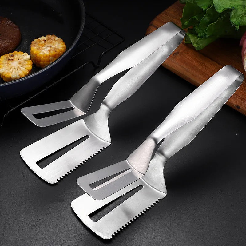 Axyaa Stainless Steel Food Tongs - Multi-Purpose Kitchen Utensil