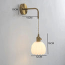 Axyaa Retro Flowers Glass Wall Lamp for Bedroom Study & Bedside, Nordic Modern Style