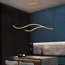 Axyaa Black/Gold Linear Pendant Light with Remote Dimming for Dining Room/Kitchen/Cafe