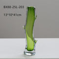 Axyaa Glass Vase Branch Fork Shape Thick Straight Bottle Floral Arrangement Accessories