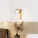 Axyaa Rotatable Wooden Bedroom Wall Lamp - Japanese Wabi Sabi Style