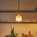 Axyaa Nordic Cloth Pendant Light Vintage Rustic Wood Chandelier
