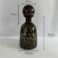 Axyaa Leopard Texture Glass Vase Modern Floral Arrangement Room Decor
