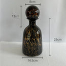 Axyaa Leopard Texture Glass Vase Modern Floral Arrangement Room Decor