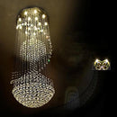 Axyaa Spiral Crystal Chandelier | Luxury Rain Drop Ceiling Light for High Ceilings