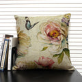 Axyaa Retro Flowers Pattern Cushion Cover - European & American Style Pillow Case