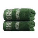 Axyaa Green Cotton Towels Set - Embroidered Hotel Bathroom Towels with Soft Thicken Material
