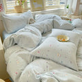 Axyaa Soft Double-Layer Cotton Quilt Cover Set with Pillowcase