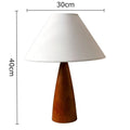 Axyaa Solid Wood Linen Desk Lamp LED Light for Modern Home Decor
