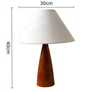 Axyaa Solid Wood Linen Desk Lamp LED Light for Modern Home Decor