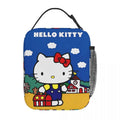 Axyaa Hello Kitty Insulated Lunch Tote for Travel Food Storage - Reusable Thermal Cooler