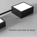 Axyaa Nordic LED Ceiling Light Black Rectangle Chandelier for Modern Luxury Home Decor