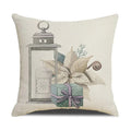 Axyaa Christmas Birds Pillowcase 45X45cm Linen Cushion Cover for Sofa