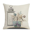 Axyaa Christmas Birds Pillowcase 45X45cm Linen Cushion Cover for Sofa
