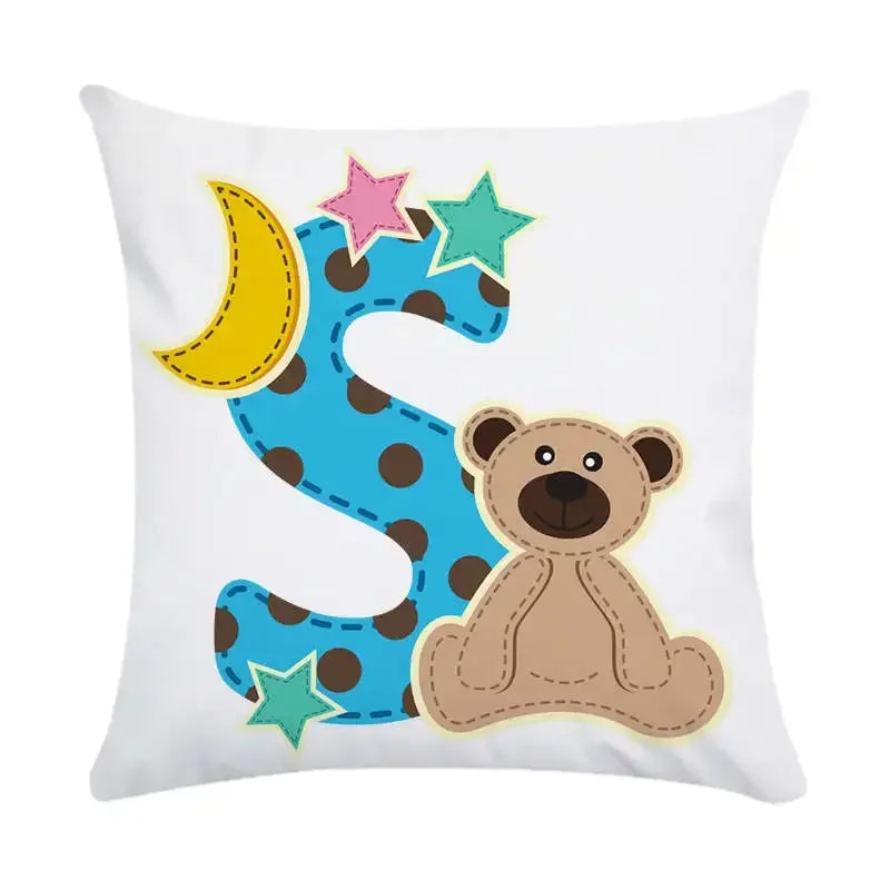 Axyaa Animal Letter Printed Decorative Polyester Pillow Cover for Home, Car, Sofa