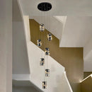 Axyaa Modern Spiral Staircase Pendant Light Crystal Restaurant Creative Minimalist