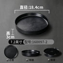 Axyaa Melamine Black Dinner Plate Set - Thick Sushi Pans, Imitation Porcelain Tray
