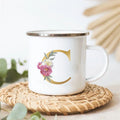Floral Enamel Mugs: Vintage Design by Axyaa - Perfect for Coffee, Tea, and Desserts