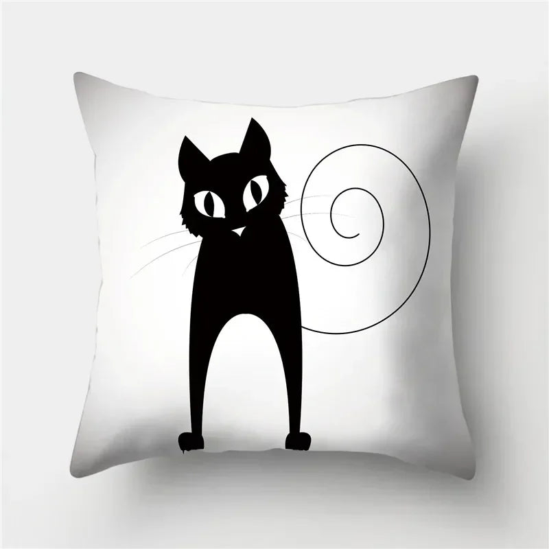 Cute Cat Cushion Cover 45x45cm - Axyaa Home Decor Pillowcases
