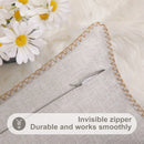 Axyaa Linen Chenille Pillow Case 50x50cm - Comfortable Decorative Cushion Cover