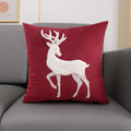 Axyaa Christmas Elk Tree Embroidered Pillowcase Cojines Red Green Decorative Cushion Cover