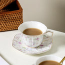 Axyaa Retro Floral Hand-painted Phnom Penh Coffee Cup Saucer - British French Style
