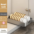 Axyaa Kitchen Sliding Dish Rack Drawer Bowl Storage Shelf with Rail