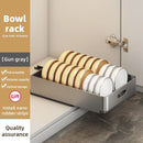 Axyaa Sliding Dish Rack Drawer: Kitchen Storage Solution with Sliding Rail-Efficient Bowl Shelf