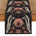 Axyaa Halloween Table Runner Farmhouse Decor Holiday Party Branches Flowers Leaves