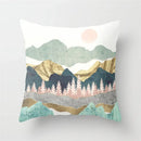 Axyaa Mint Green Geometric Animal Print Pillowcase for Home and Office Decor