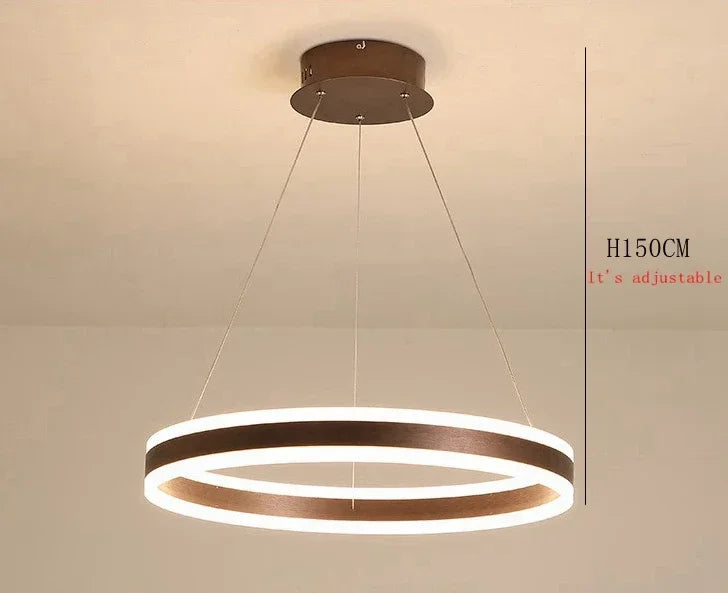Axyaa Nordic Ring LED Chandelier for Dining Living Room Kitchen Island Pendant Lamp