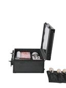 Axyaa Lighted Makeup Case with LED Mirror & Adjustable Divider - Waterproof Organizer