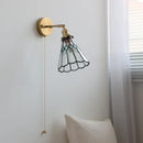 Axyaa Clear Glass Copper Arm LED Wall Lamp Sconce Modern Indoor Bedroom Decor