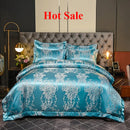 Axyaa Satin Jacquard Embroidered 4-Piece Bedding Set