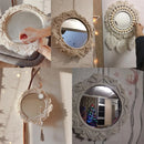 Nordic Boho Macrame Round Wall Mirror by Axyaa - Home Decor Crafts
