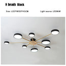 Axyaa Black LED Ceiling Lamp: Creative Pendant Chandelier for Home Decor