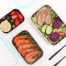 Axyaa 304 Stainless Steel Lunch Box with Sealed Lid - Square Fresh-keeping & Frozen Storage Box