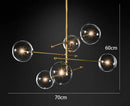Axyaa Bronze Glass Bubble Chandelier Pendant Light for Modern Room Decor