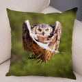 Axyaa Wild Owl Cushion Cover: Decorative Sofa Pillowcase for Home and Children's Room