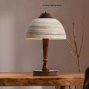Axyaa Ceramic Lampshade with Wood Base for Bedroom, Parlor, Hotel, Dining Area