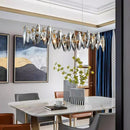 Axyaa Crystal Chandelier Pendant Light for Living Room Dining Ceiling Luxury Lighting