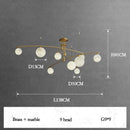 Axyaa Spanish Marble Chandelier Brass Black Finish Dimmable Ceilings Lustre