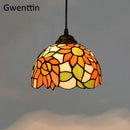 Axyaa Sunflower Tiffany Glass Pendant Light Modern Hanging Lamp for Dining Room Kitchen Decor