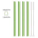 Axyaa Glass Drinking Straw Set with Cleaning Brush