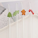 Axyaa Glass Straws Set with Brush - 8Pcs Reusable Smoothie Cocktail Bar Accessories
