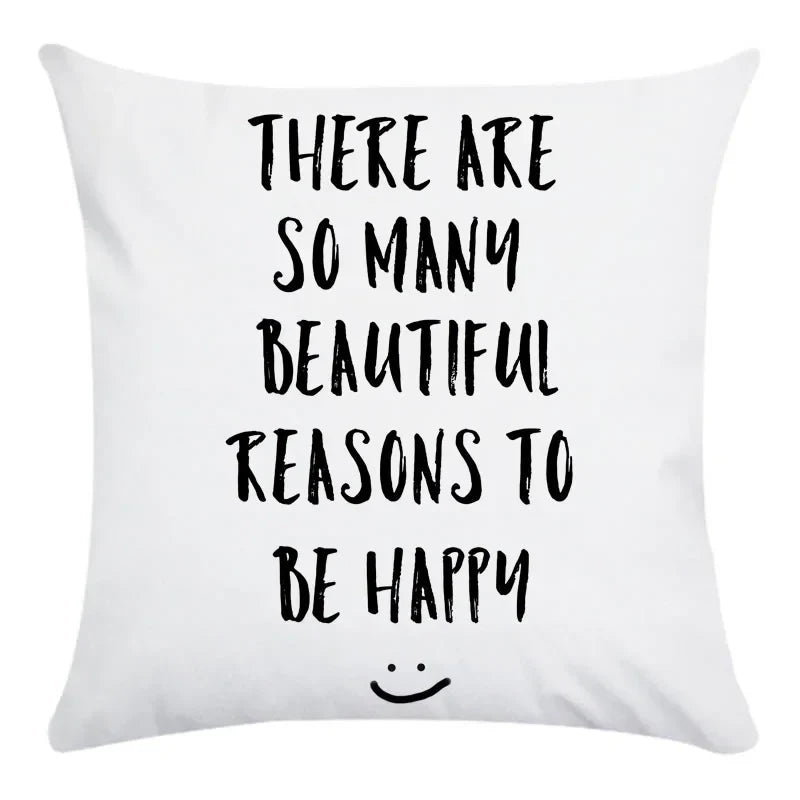 Axyaa Beauty Life Place Love Polyester Cushion Cover Decorative Pillow Case